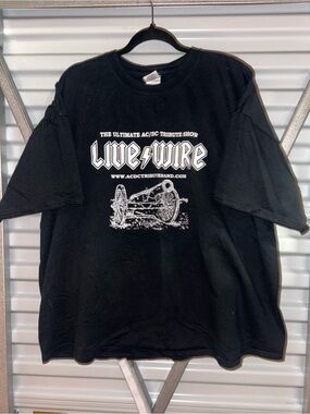 Live Wire AC/DC Tribute Show Graphic T-Shirt Black XL Cannon Tour Merch